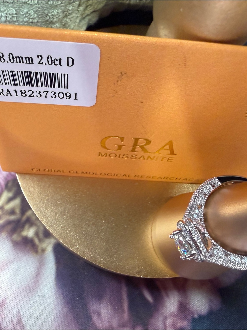 Cushion Halo Ring in White - Picture 3 of 3